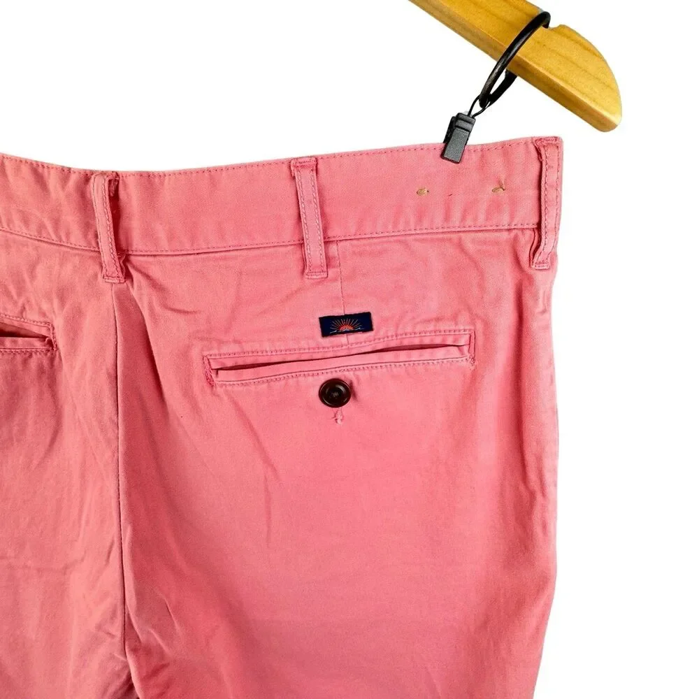 Faherty Chino Shorts Men's Size 31 Faded Red Casual Golf Cotton Blend Stretch